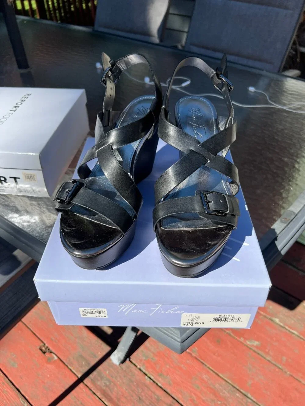 Marc Fisher Platform Wedge Sandals Sz 10
